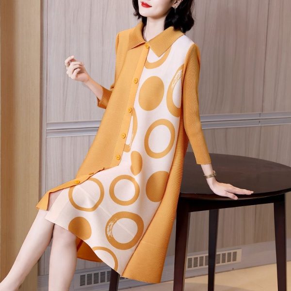 2025 plus size women's new style fat and thin front buttoned fashionable dress medium and long skirt D02386