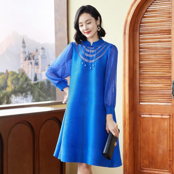Plus size women's clothing, stylish and slim, 2025 summer new dress, medium and long skirt D02389