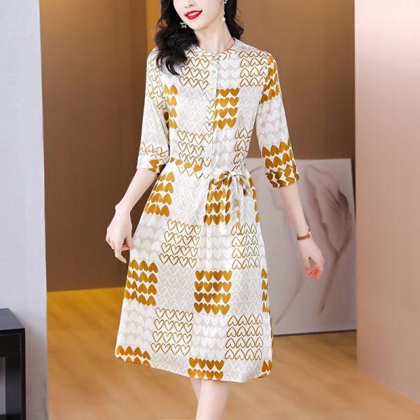 2025 plus size women's summer new dresses fashionable slim print cool D02393